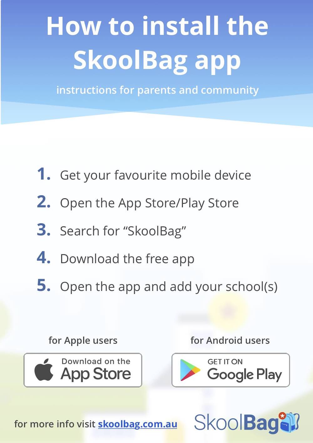 How to install SkoolBag